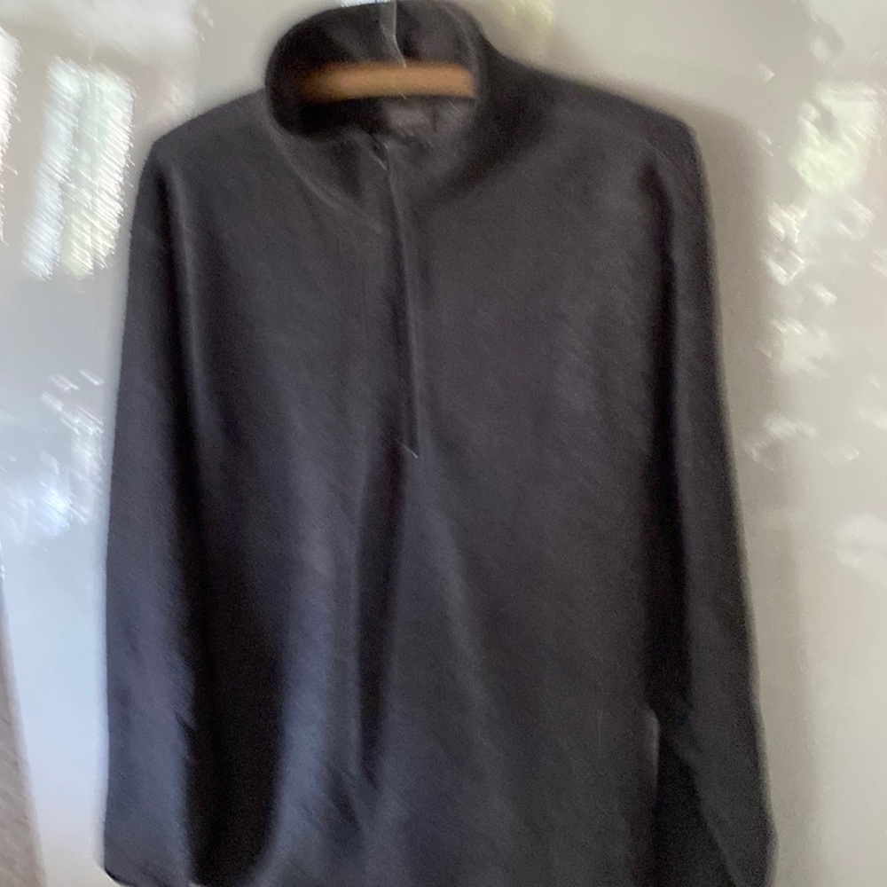 Mens Prospirit fleece pullover shirt with zipper, size large, grey